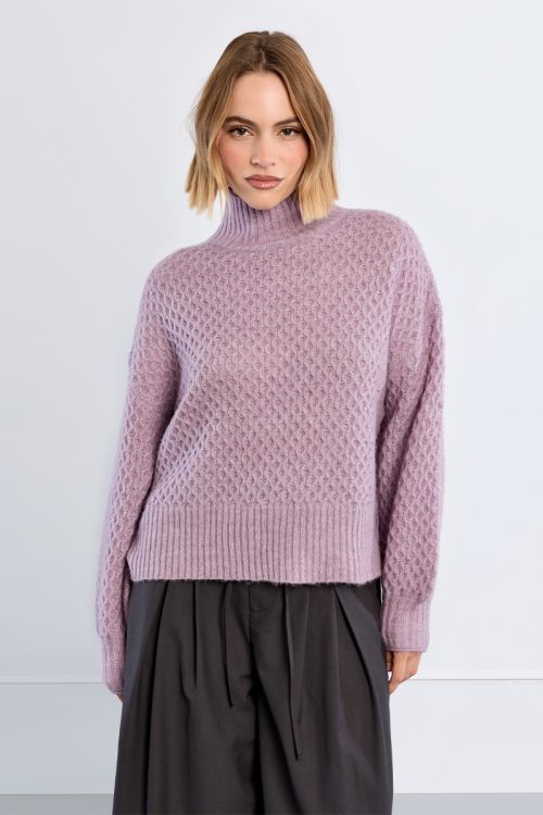 Pull col coulé, uni