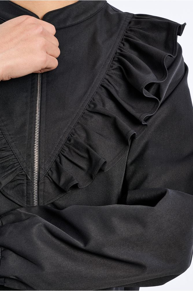 Sporty jacket, with ruffles