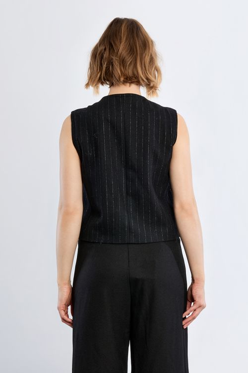 Striped wool-blend blazer