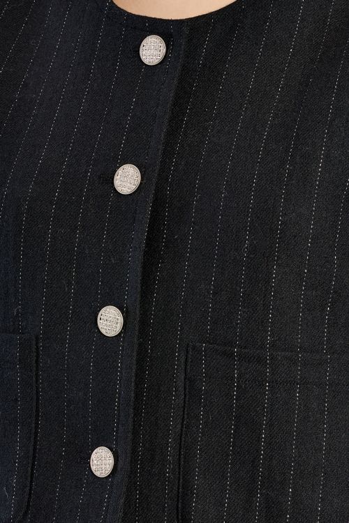 Striped wool-blend blazer