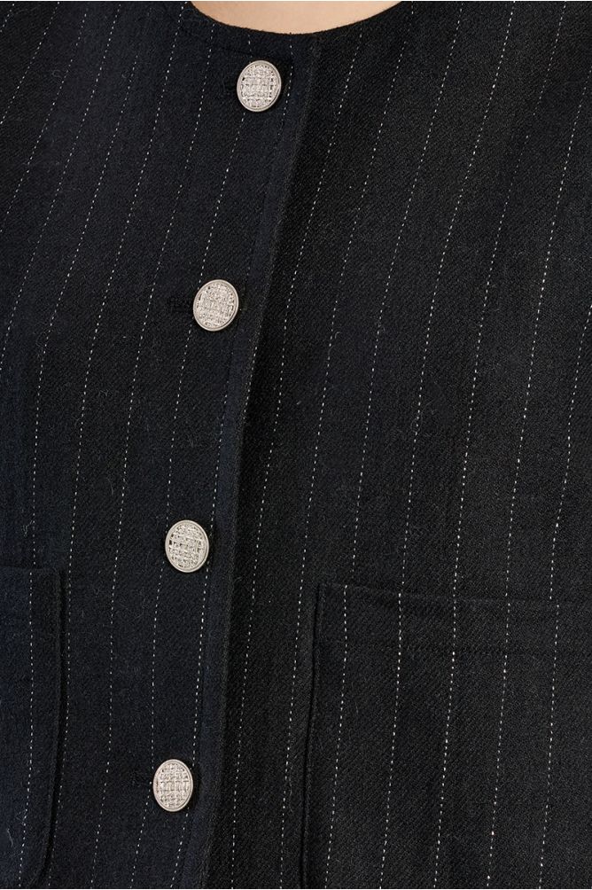 Striped wool-blend blazer