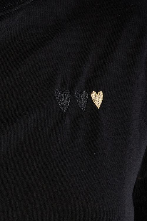Long-sleeved T-shirt, embroidered hearts