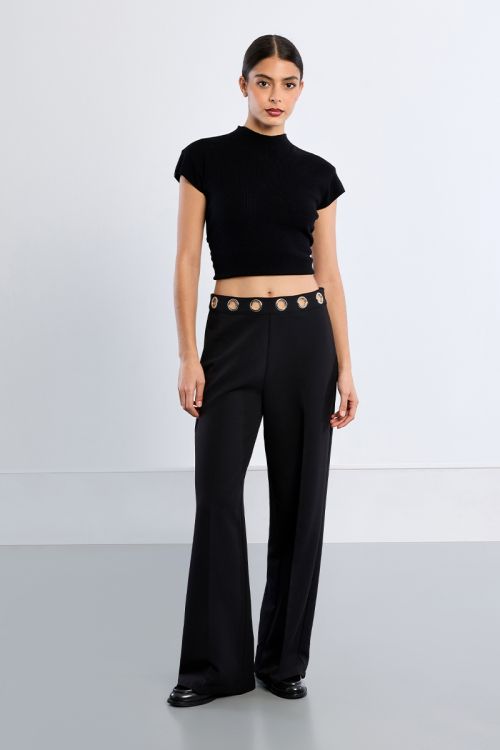 Pleated trousers, studded