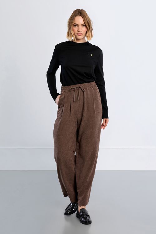 Pantalon large, taille haute