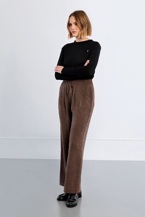 Pantalon large, taille haute