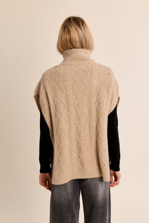 Cable knit poncho