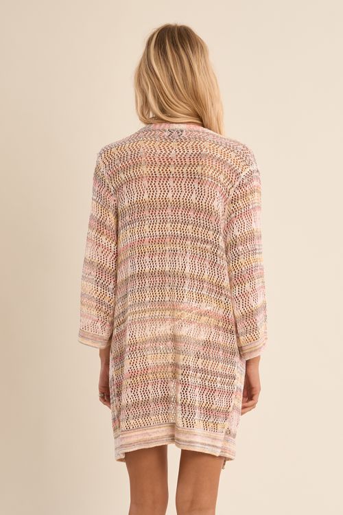 Wide openwork cardigan
