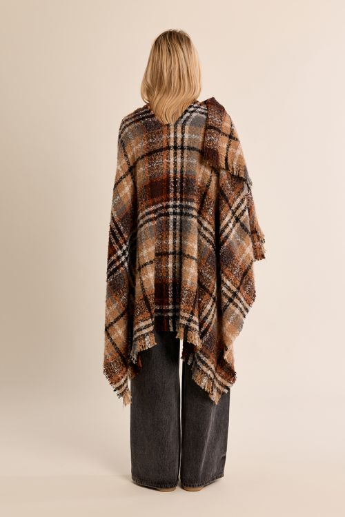 Poncho largo con estampado