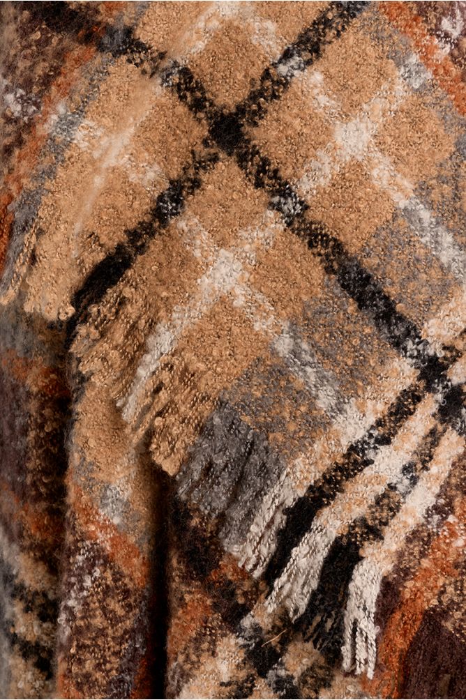 Open poncho, plaid
