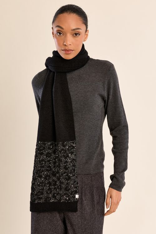 Echarpe léopard, à paillettes