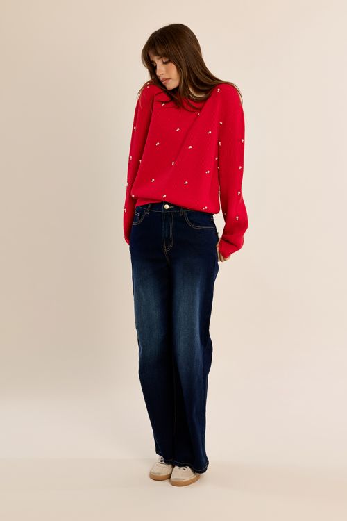 Pull en maille, à perles