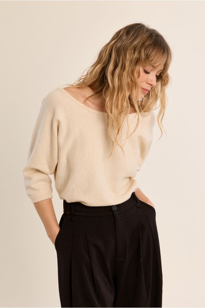 Maglione con maniche a tre quarti e schiena scoperta - Molly Bracken