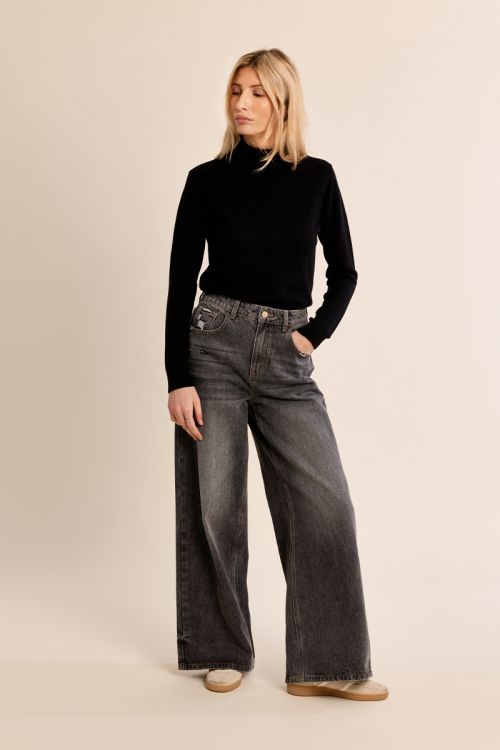 Fine knit sweater, turtleneck