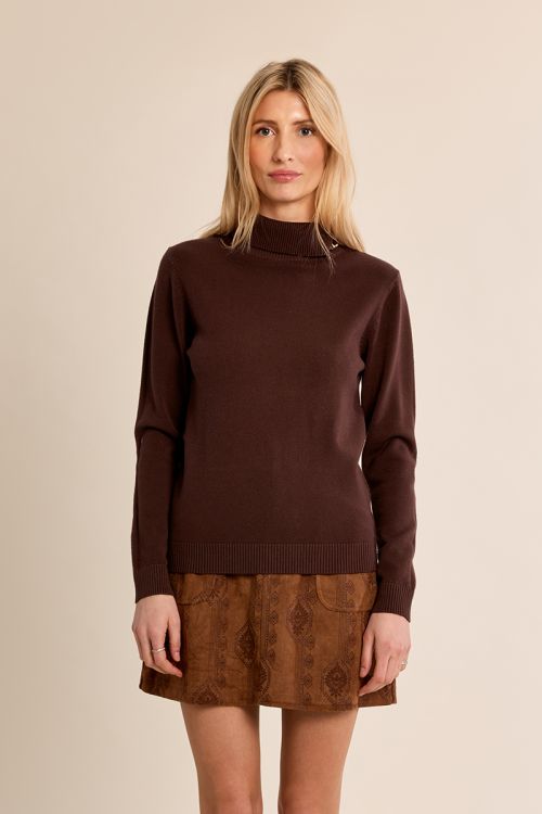 Fine knit sweater, turtleneck