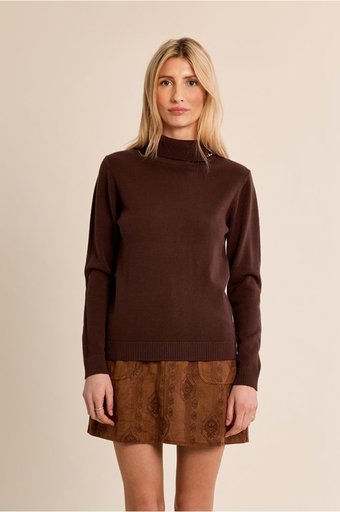 Fine knit sweater, turtleneck