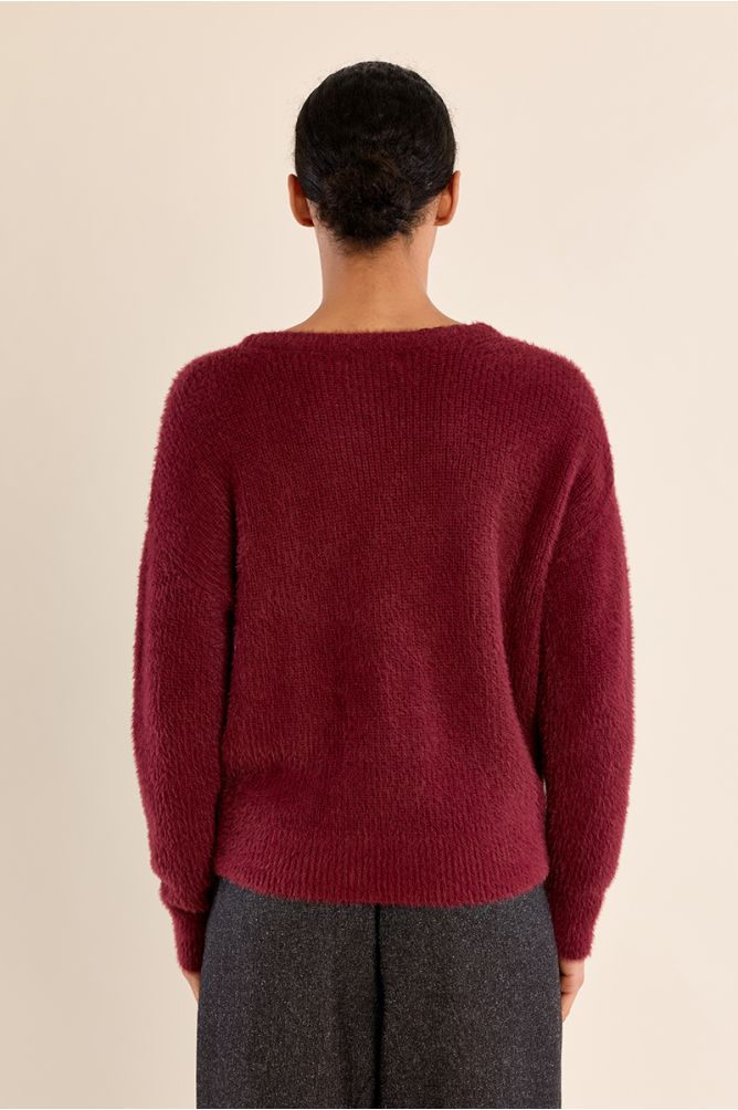 V-neck sweater, with lace