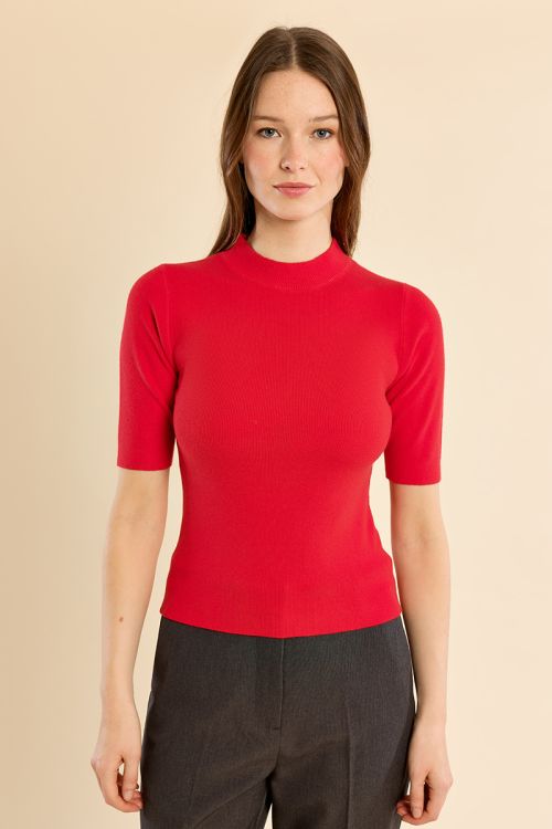 Pull col roulé, manches trois quart