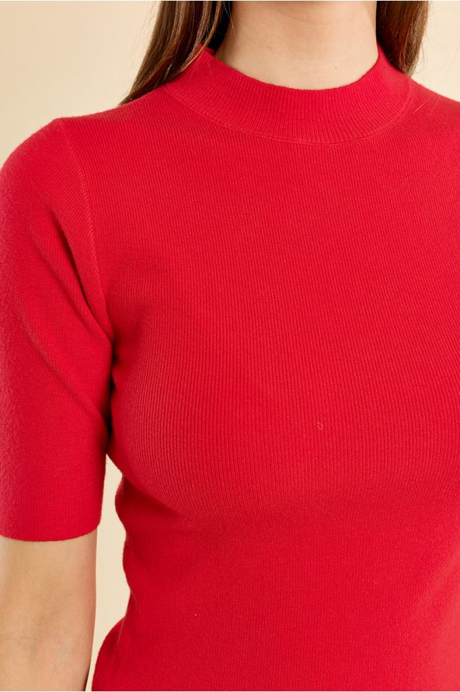 Pull col roulé, manches trois quart