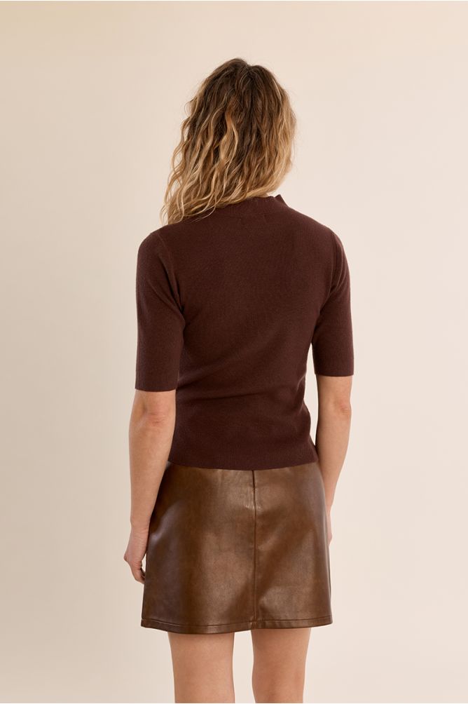 Turtleneck sweater, three-quarter sleeves