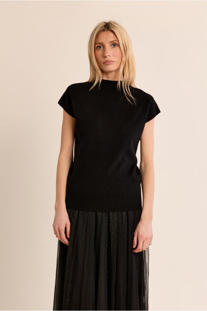 Pull en maille fine, manches courtes