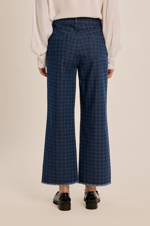 Cropped denim, checked