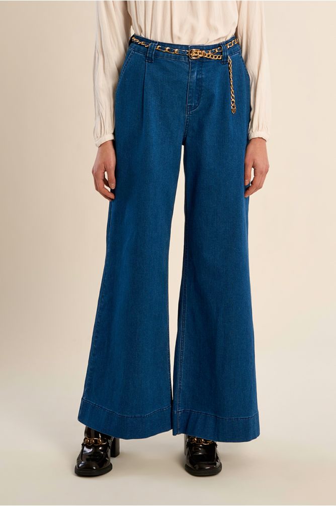 Denim large, ceinture amovible