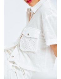 English lace pocket blouse