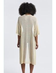 Mid-length fine knit cardigan