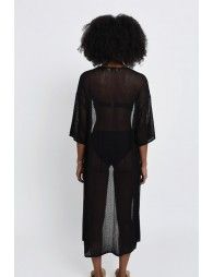 Mid-length fine knit cardigan