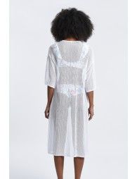 Mid-length fine knit cardigan