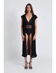 Long iridescent knitted cardigan