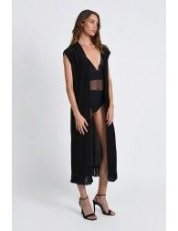 Long iridescent knitted cardigan