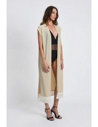 Long iridescent knitted cardigan