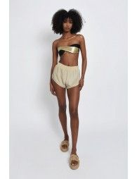 Iridescent jersey mini shorts