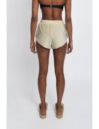 Iridescent jersey mini shorts