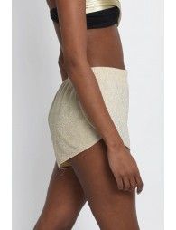 Iridescent jersey mini shorts