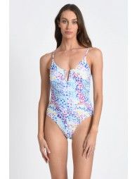 Slit neck bathing suit