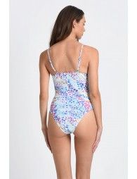 Slit neck bathing suit