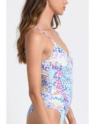 Slit neck bathing suit