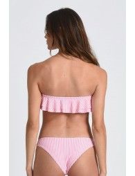 Striped print bandeau Bikini Top