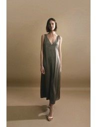 V-neck satin dress