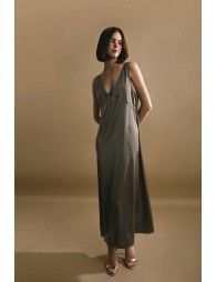 V-neck satin dress