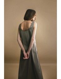 V-neck satin dress