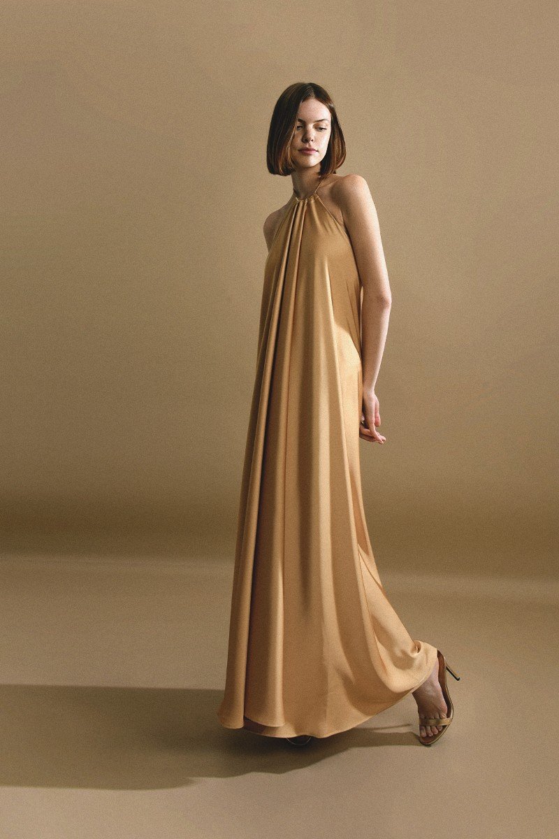 Long satin dress