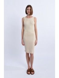 Mesh dress with V-neckline in the back