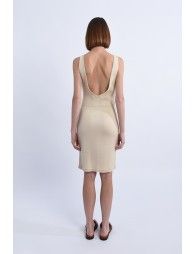 Mesh dress with V-neckline in the back