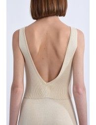 Mesh dress with V-neckline in the back