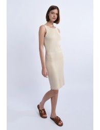 Mesh dress with V-neckline in the back