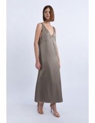 V-neck satin dress