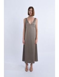 V-neck satin dress